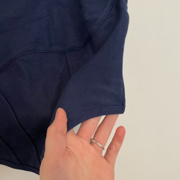 NEW NWT VS PINK VICTORIA'S SECRET Cinched Piqué Corset Top Navy Blue Crop Top L - Picture 11 of 16